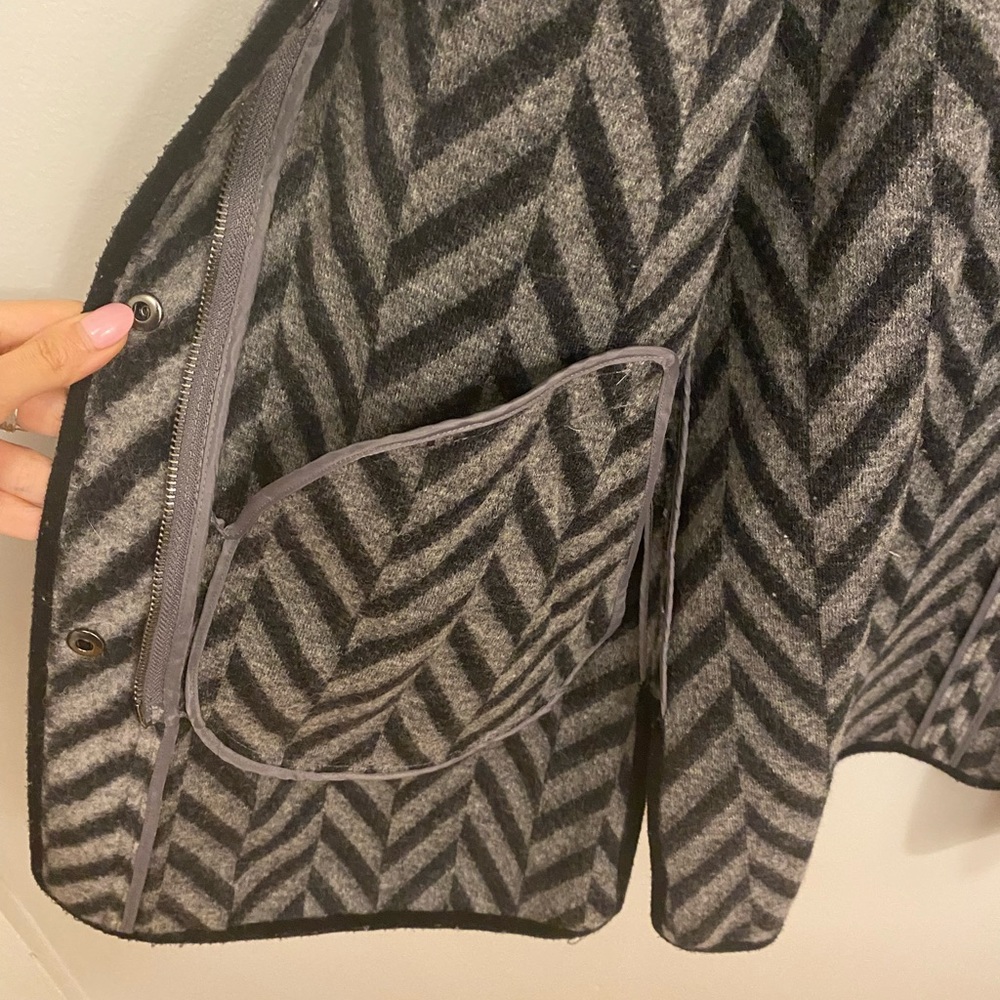 Talbots Wool Chevron Herringbone Pattern Long Swe… - image 7